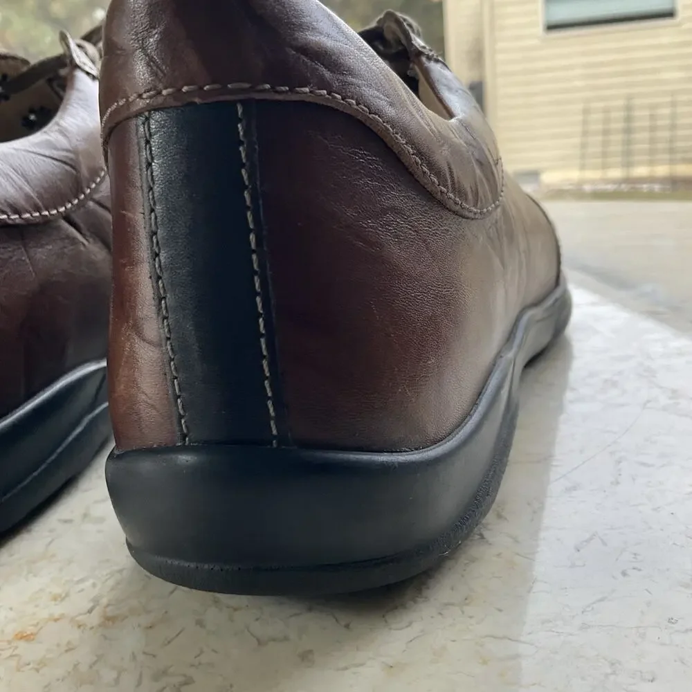 Finn Comfort Alamo Size US 9 UK 8.5 Men's‎ Brown W/ Black toe cap Leather Shoes